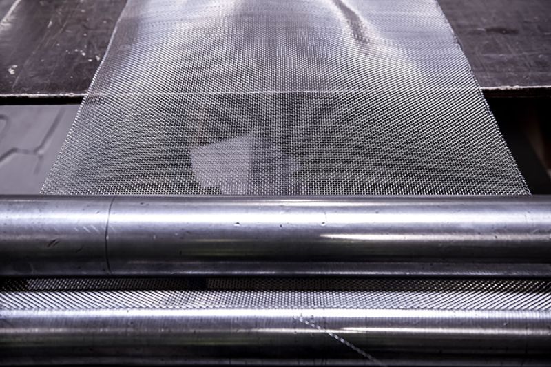 Närbild på metallduk