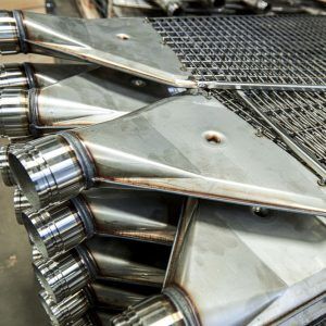 Närbild filter i syrafast rostfritt stål