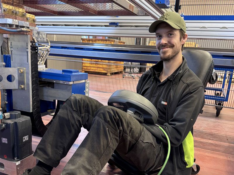 Produktion person på tidbecks