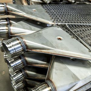 Närbild filter i syrafast rostfritt stål