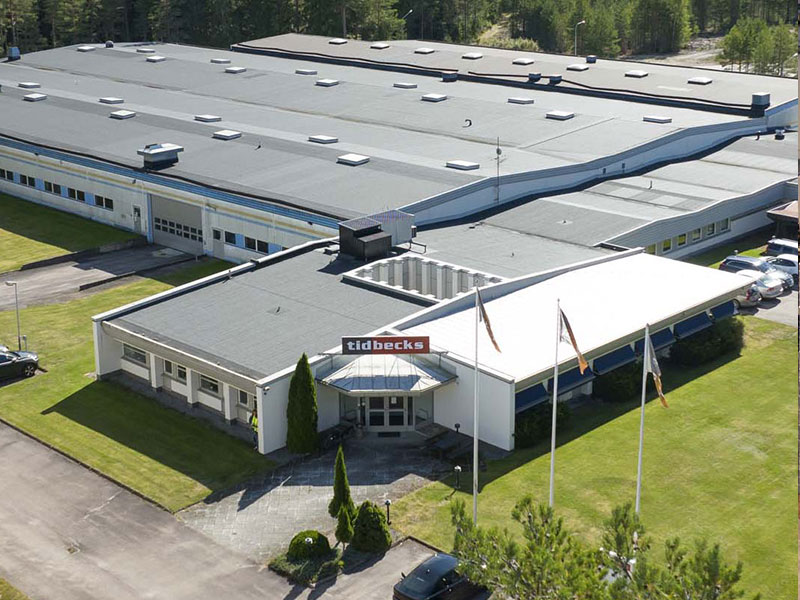Drönarbild över Tidbecks lokaler